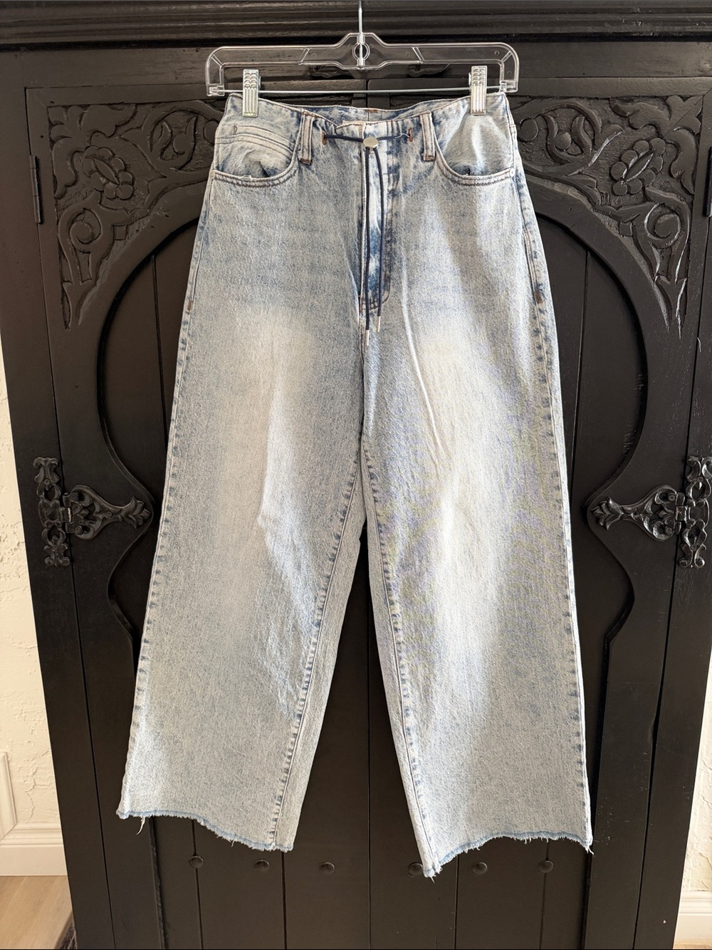 Habitual Light Blue Wide-Leg Raw Hem Jeans
